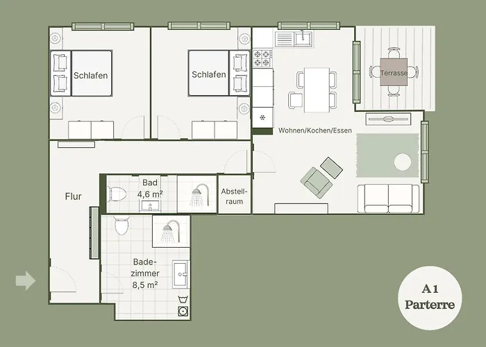 A1 - Zwei Baeder & Terrasse Im 